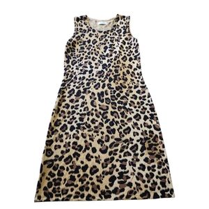Calvin Klein Leopard Print Knit Sheath Dress. Sz. S